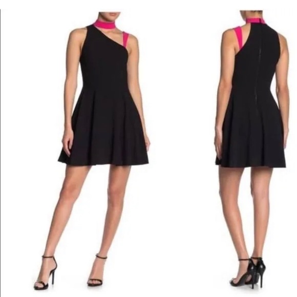 Alice + Olivia black and fuchsia cocktail dress. Sz 4 BNWT - Picture 2 of 6